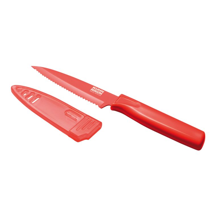 COLORI® 1 couteau à légumes dentelé rouge