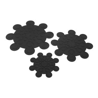 Protège-casseroles et poêles Set noir 3 pièces