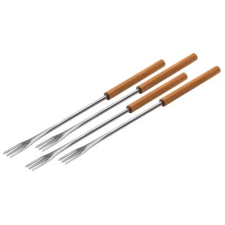 Cheese & Meat fondue forks cherry wood 4 pcs