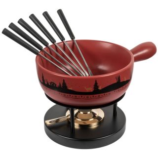 Set &agrave; fondue au fromage Winterwonderland rouge &Oslash; 23 cm