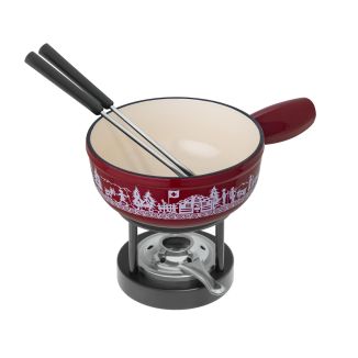 Cheese fondue set  induction cast iron Alpine Meadow Mini Ø 17 cm